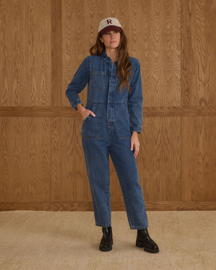 Long Sleeve Coverall | Indigo Denim | Rylee & Cru