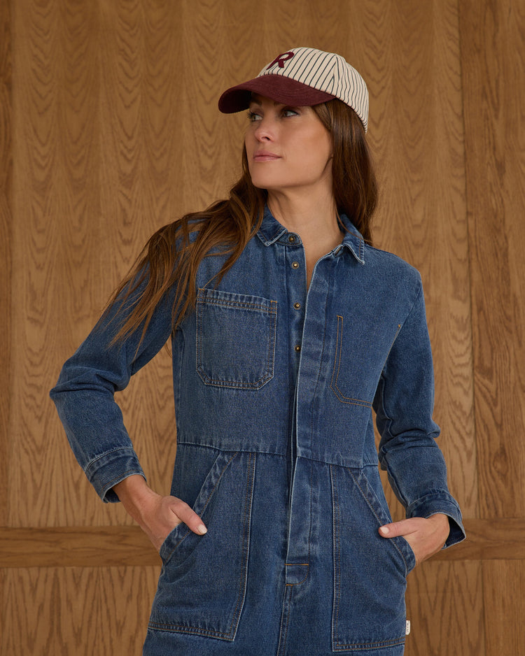 Long Sleeve Coverall | Indigo Denim | Rylee & Cru