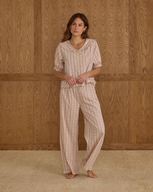 Ruffle Pajamas (Ladies)| Candy Cane Stripe | Rylee & Cru