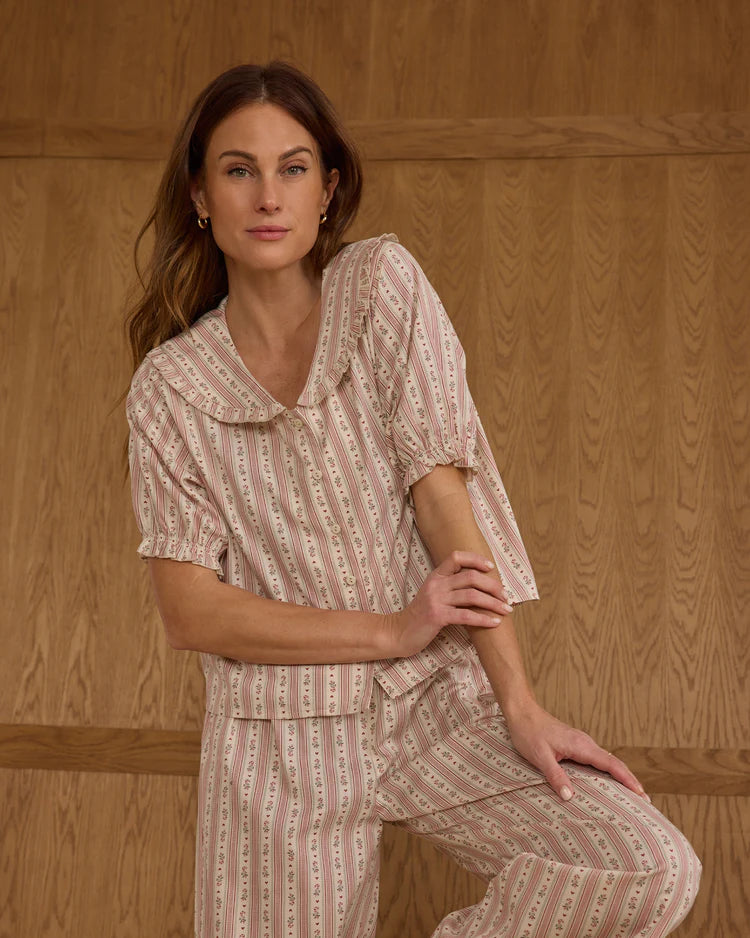 Ruffle Pajamas | Candy Cane Stripe | Rylee & Cru