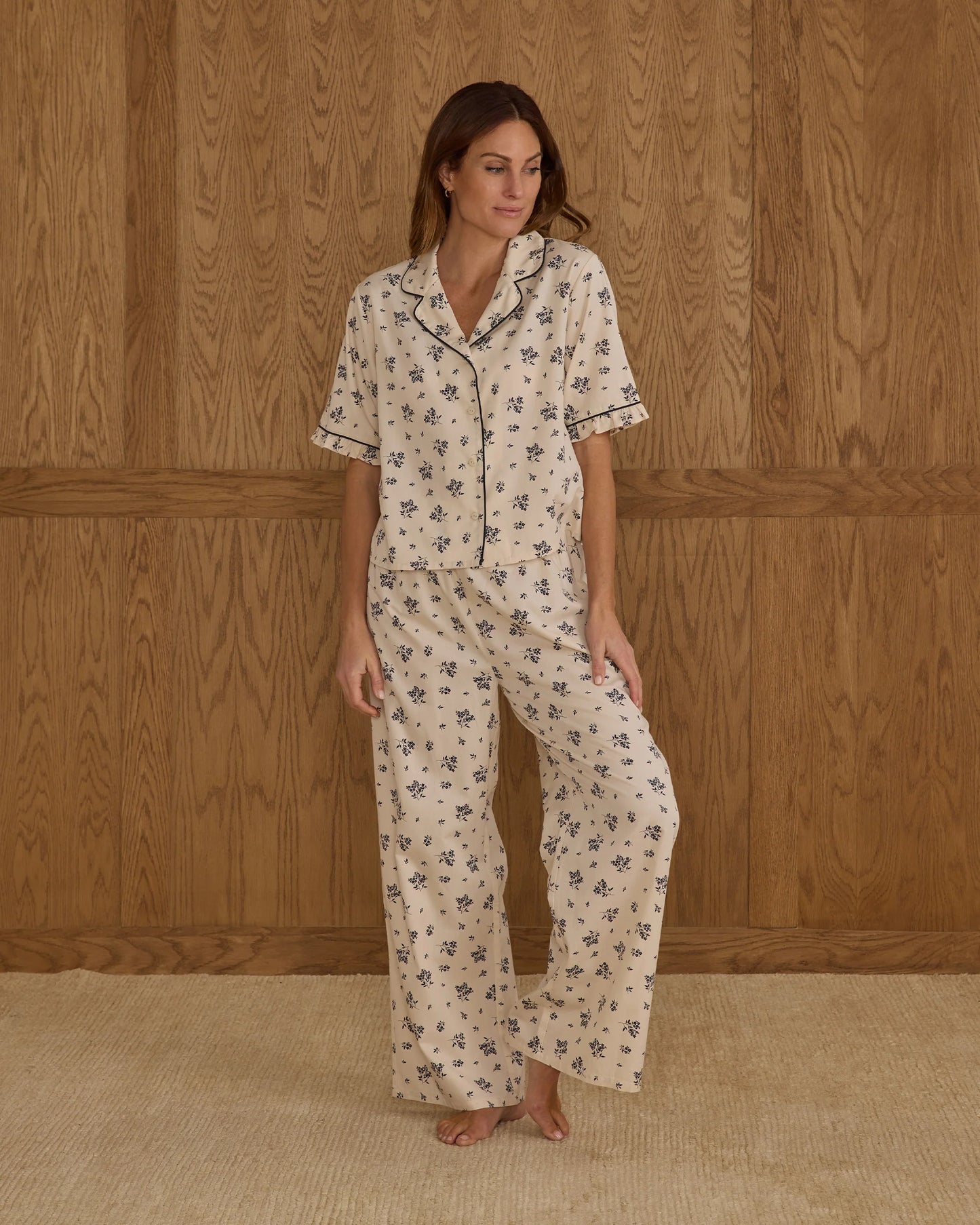 Woven Pajama Set | Blue Floral | Rylee & Cru