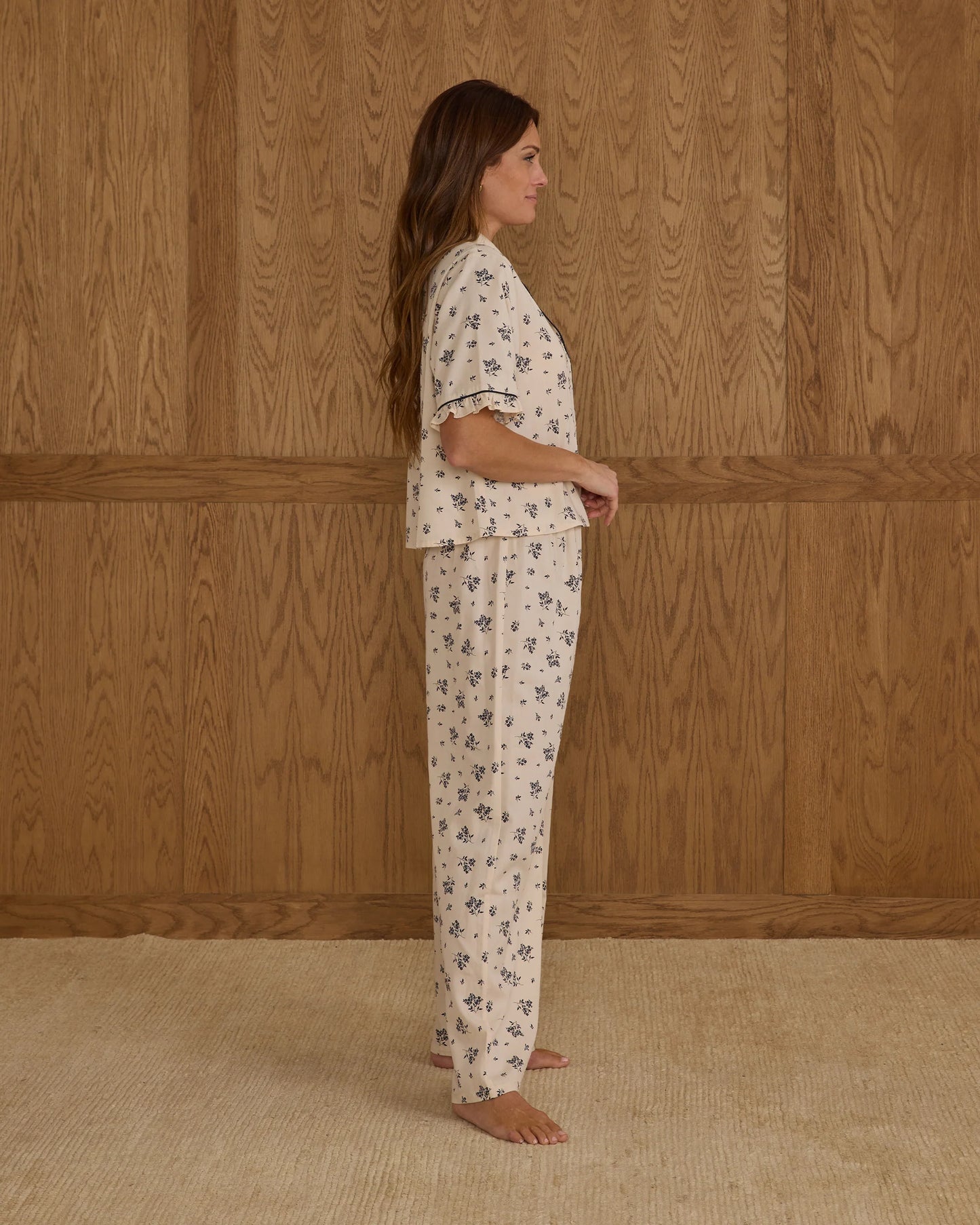 Woven Pajama Set | Blue Floral | Rylee & Cru