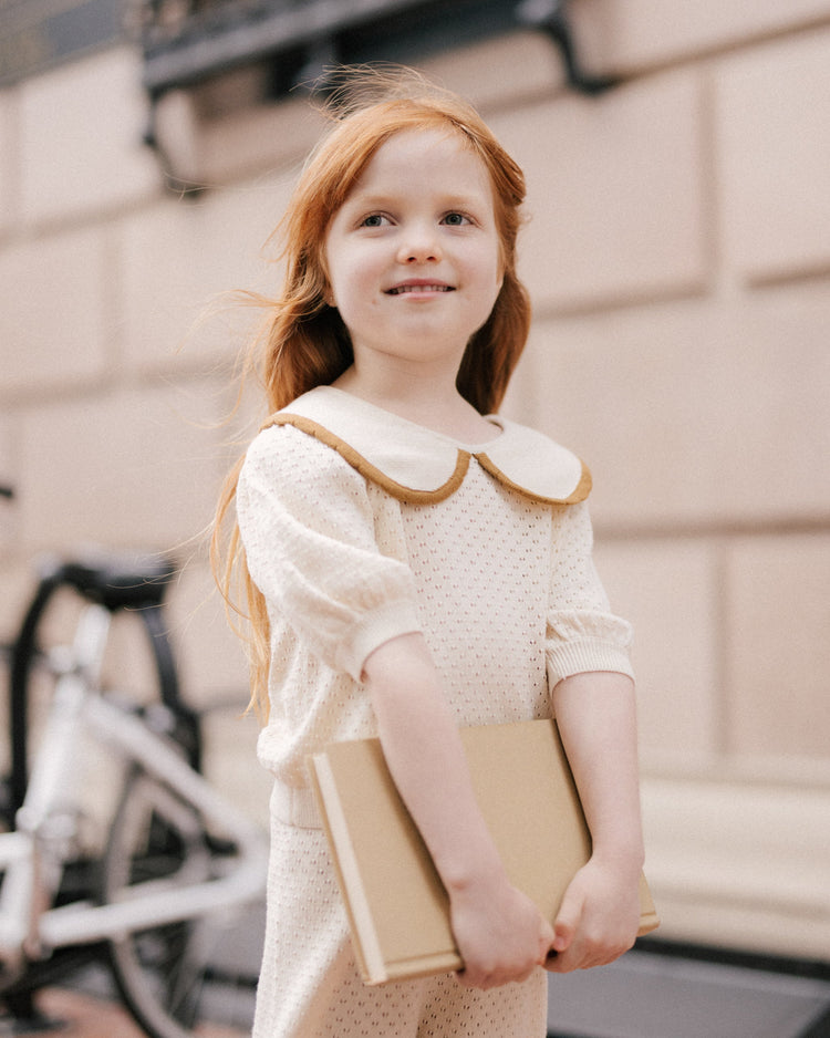 Pointelle Collared Top | Natural | Rylee & Cru
