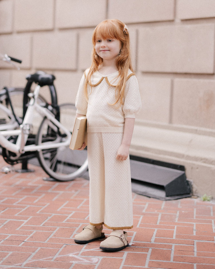 Pointelle Knit Pant | Natural | Rylee & Cru