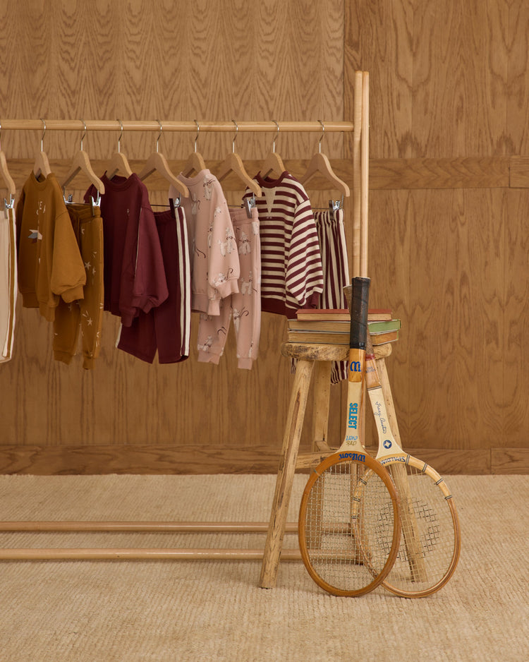 Oversized Crew | Burgundy Stripe | Rylee & Crew