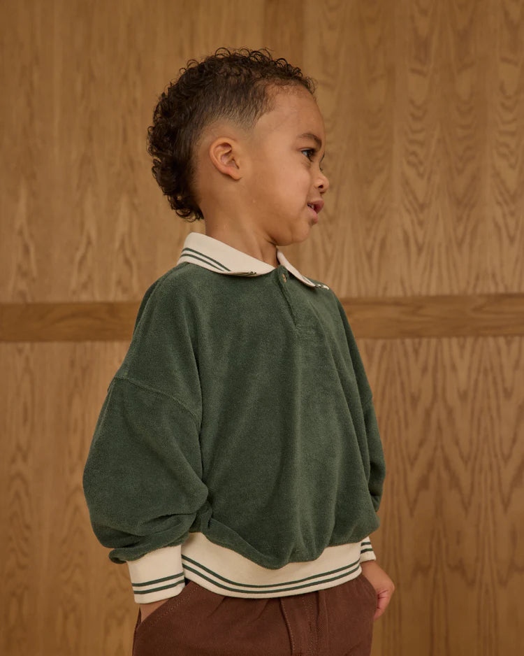 Collared Sweatshirt | Green | Rylee & Cru