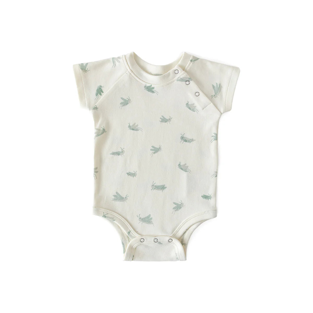 Short Sleeve One-Piece | Pehr | Gentle Grasshopper