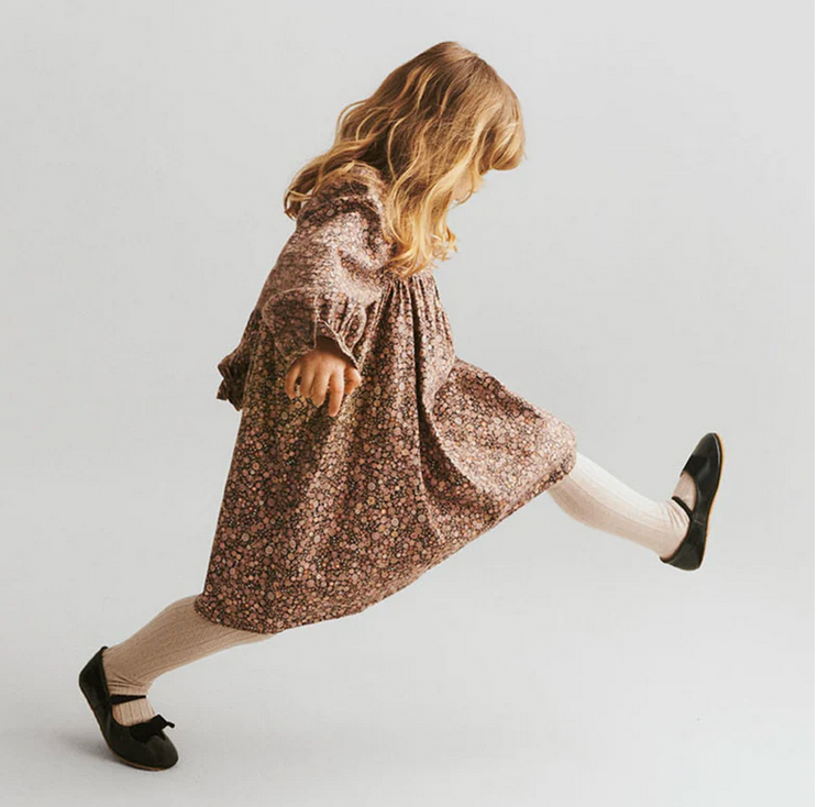 Long Sleeve Bella Dress | Black Sea Garden | Wheat Clothing