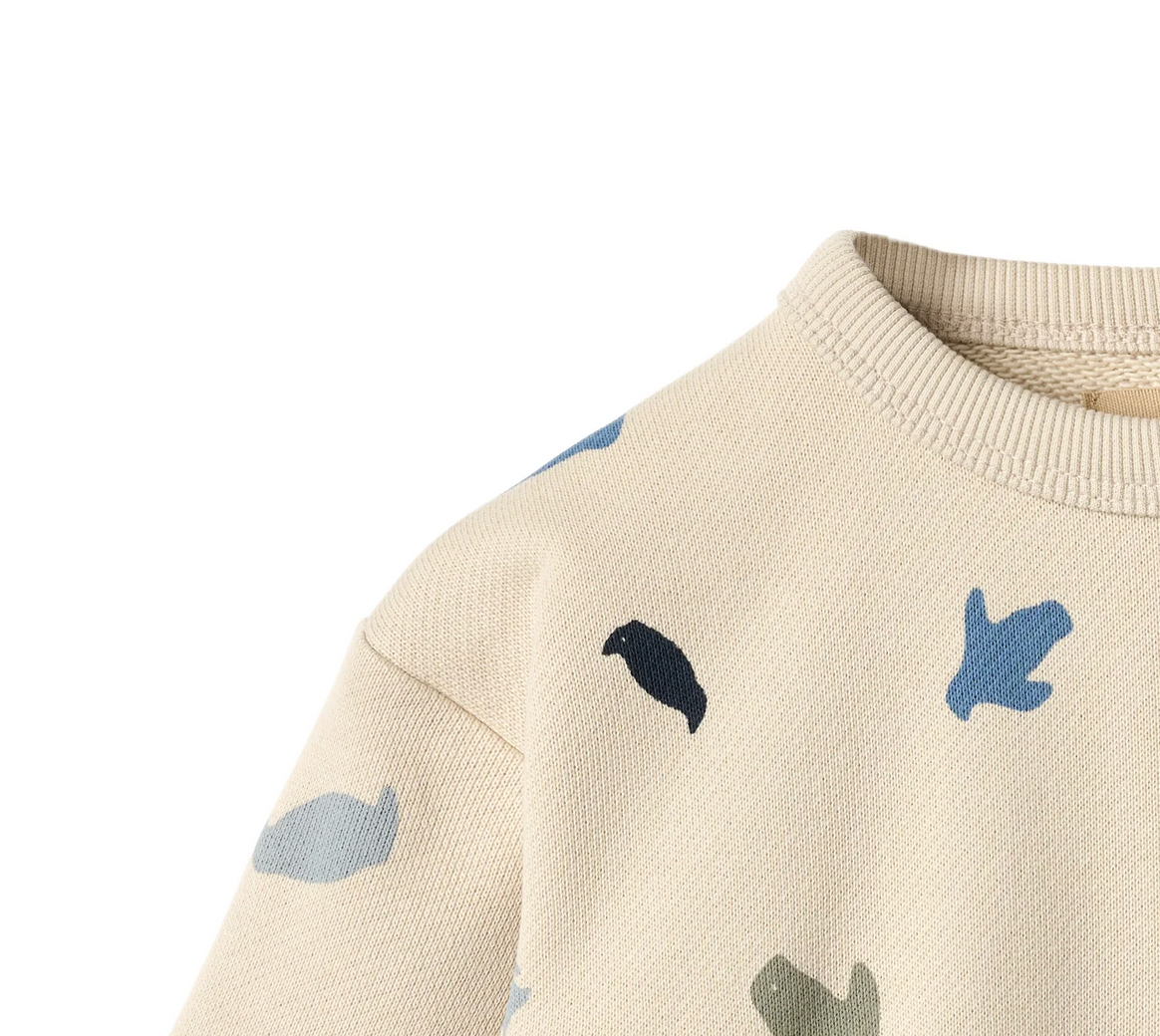Sweatshirt Emery | Off-White Penguins | Wheat Clothing