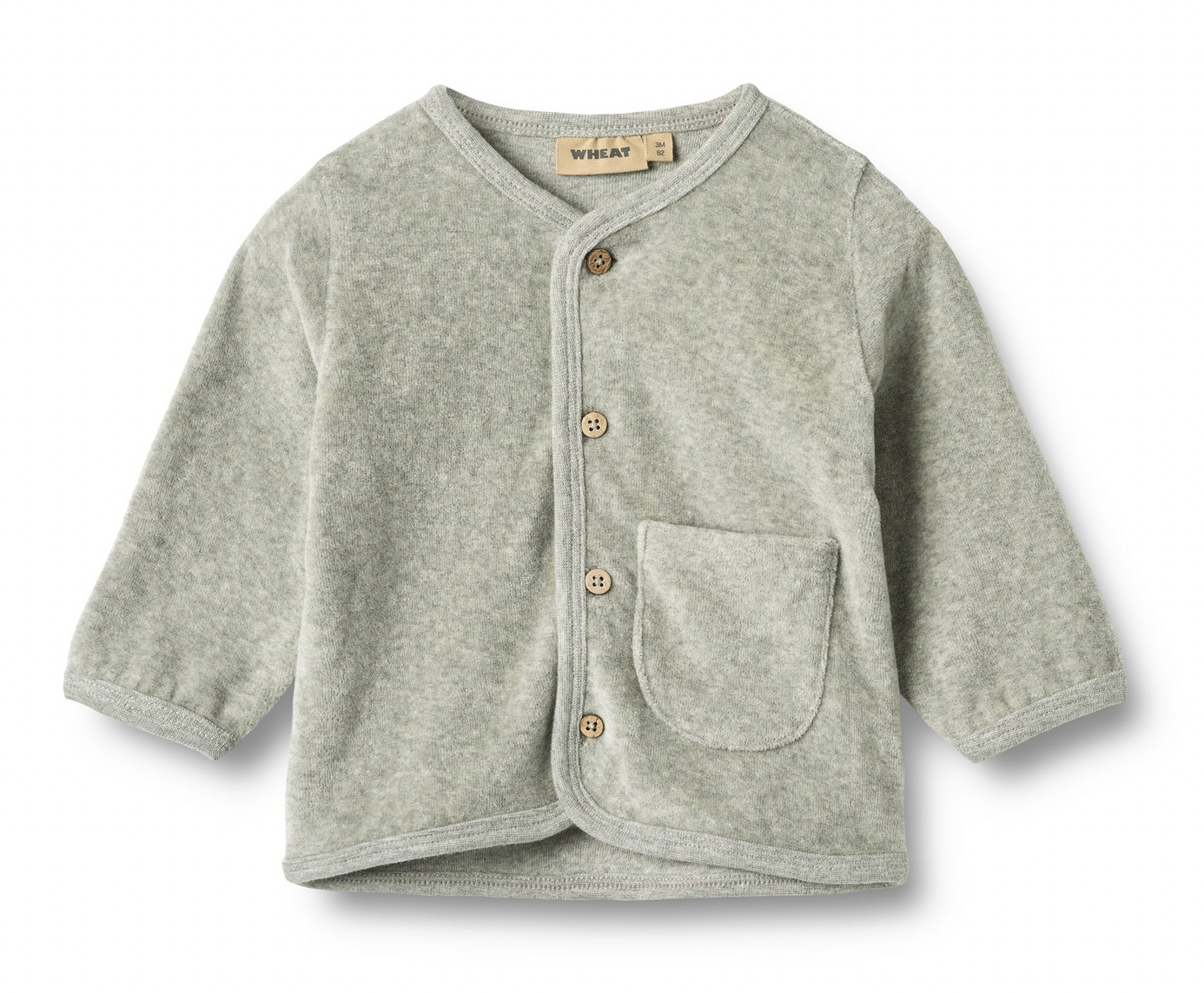 Sweat Cardigan Toto | Melange Grey | Wheat Clothing