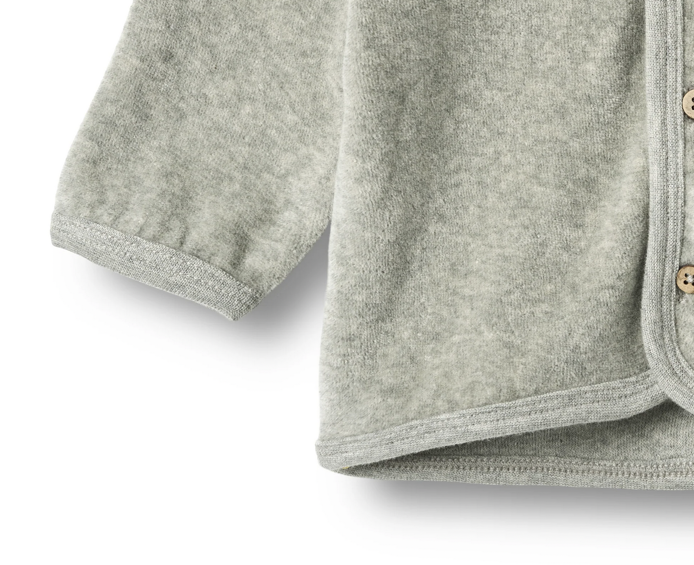 Sweat Cardigan Toto | Melange Grey | Wheat Clothing