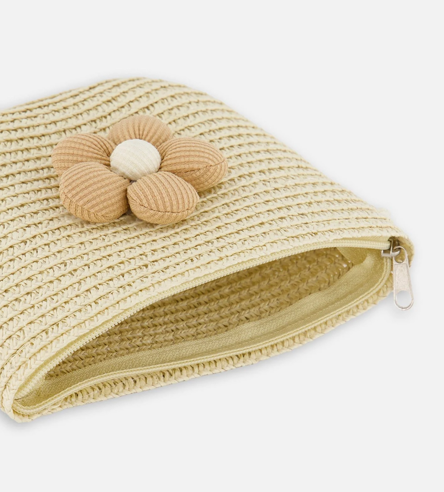 Flower Straw Purse | Beige | Deux Par Deux