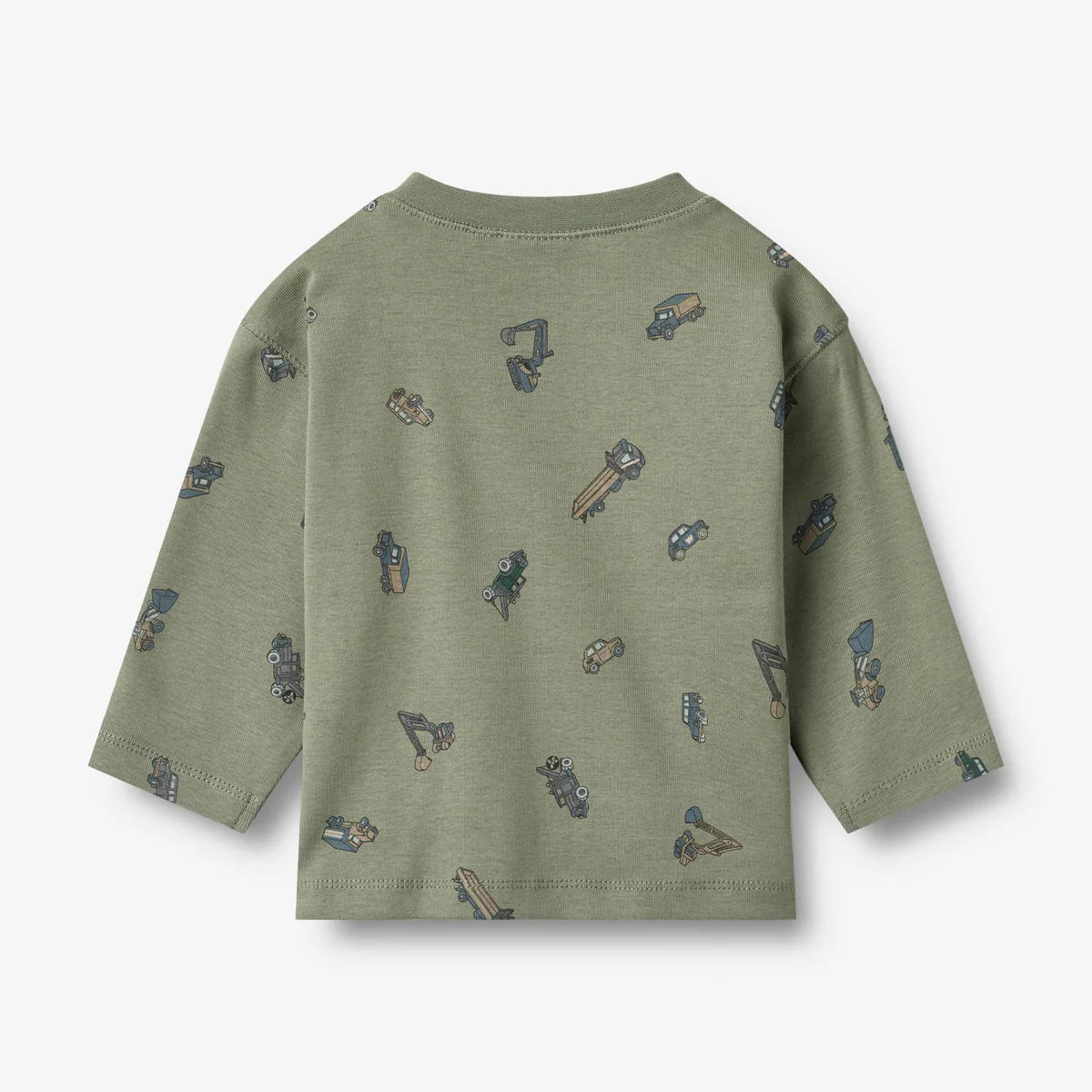 L/S Malthe T-Shirt | Dusty Green Cars | Wheat Kids