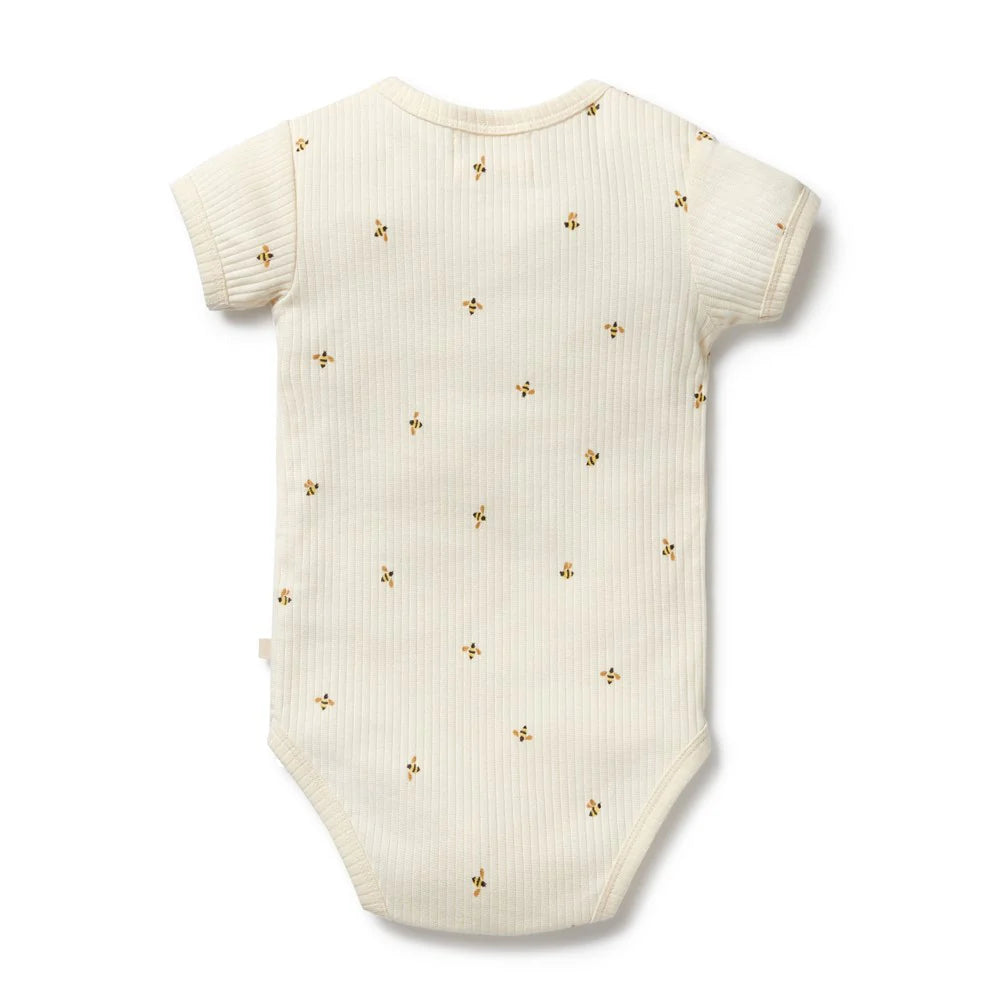 Bee Mine Organic Henley Bodysuit | Wilson + Frenchy