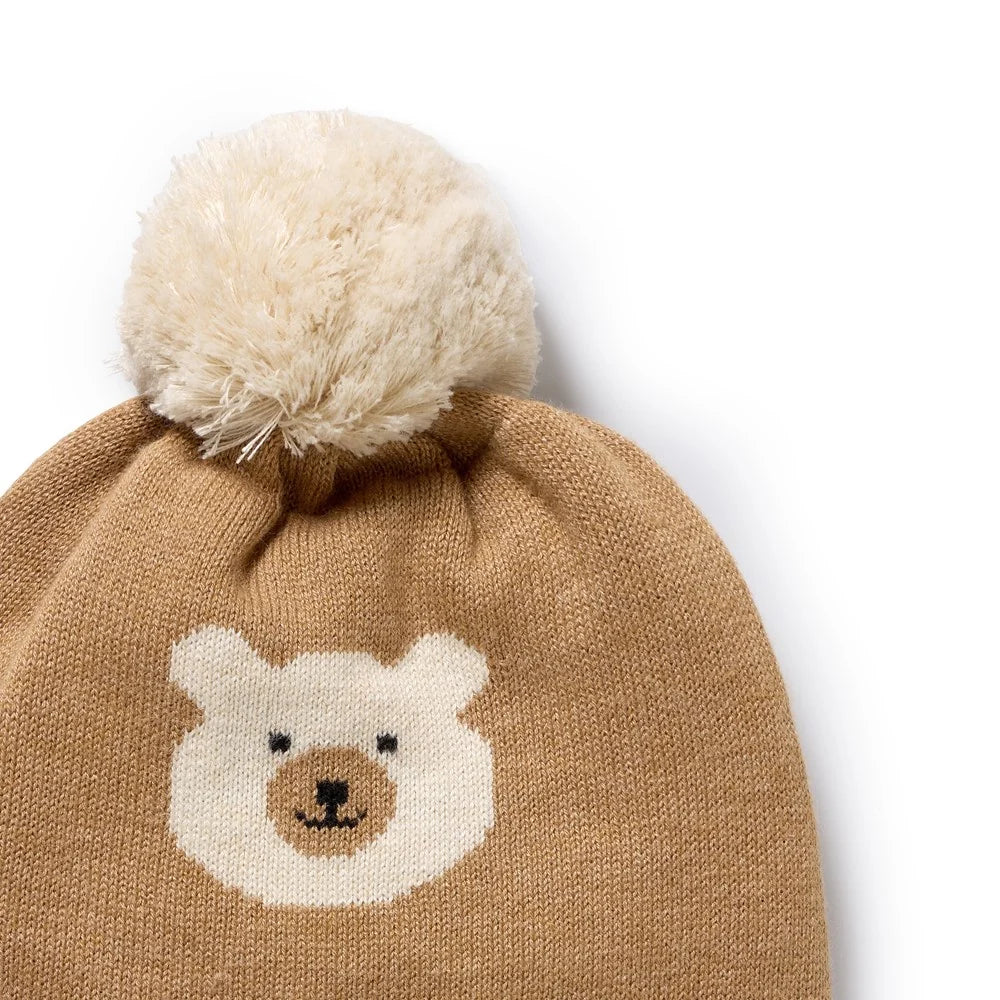 Organic Knitted Jacquard Hat | Beary Cute | Wilson & Frenchy