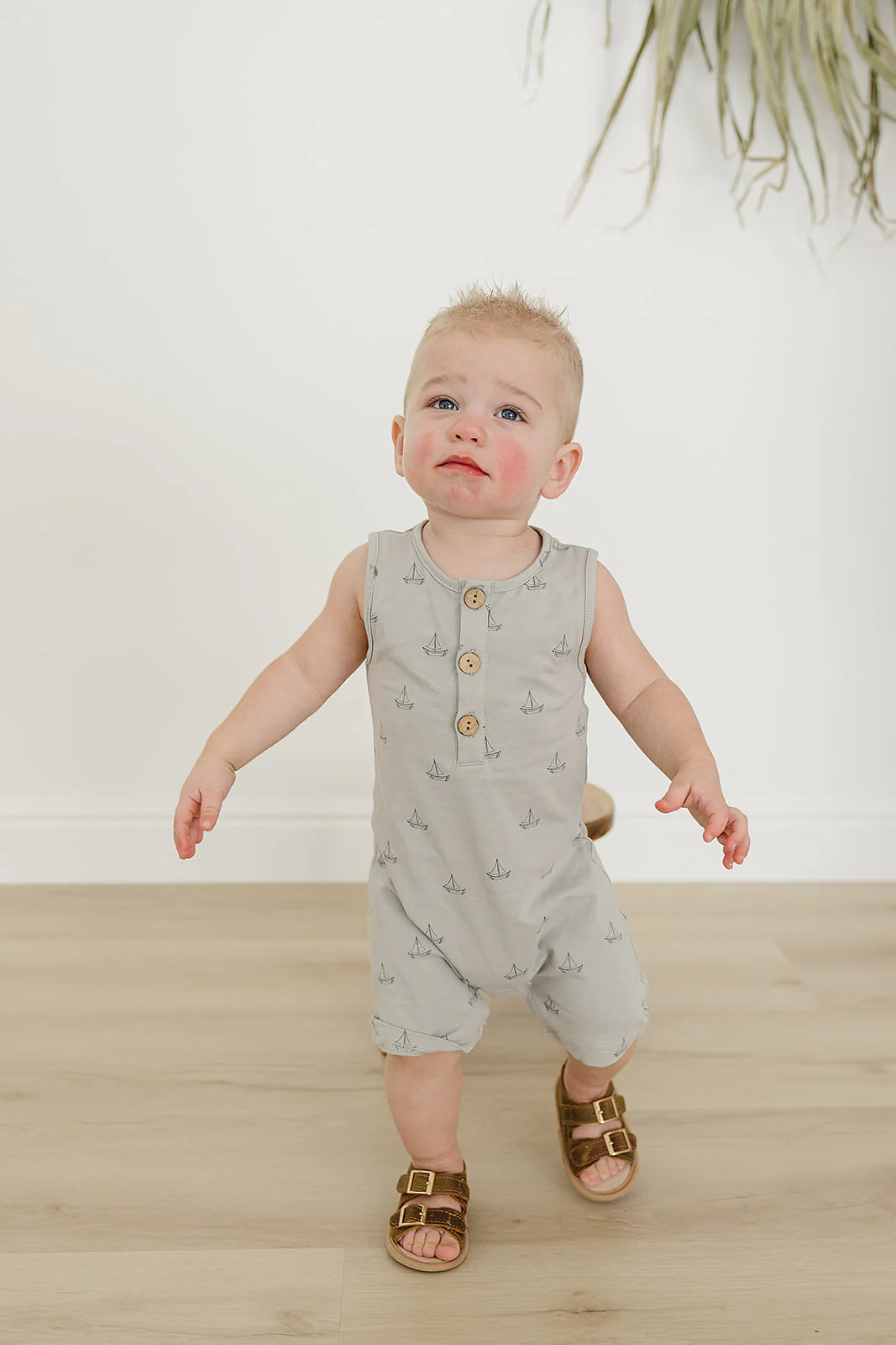 Sail Boat Short Romper | Mebie Baby