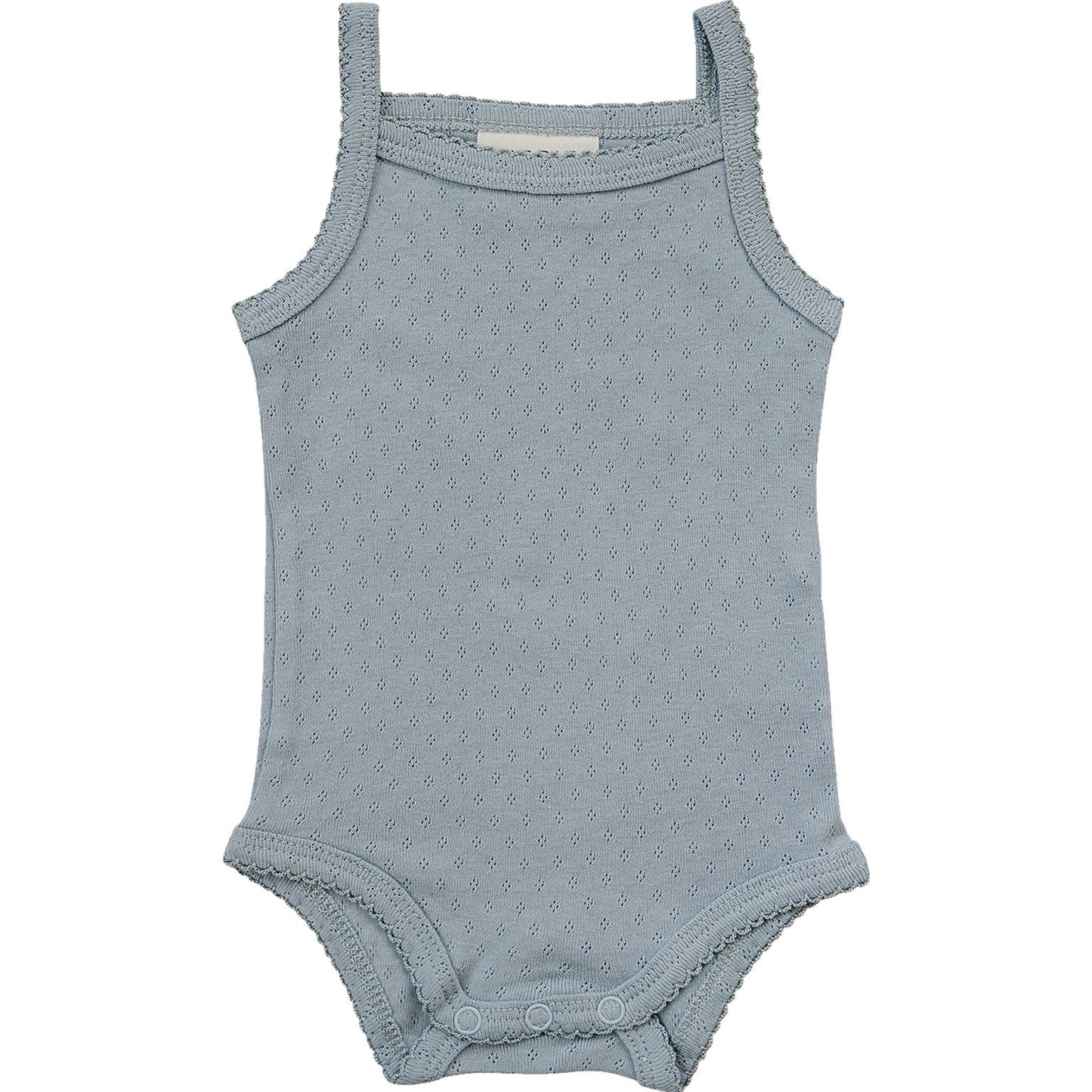 Dusty Blue Pointelle Tank Bodysuit | Mebie Baby