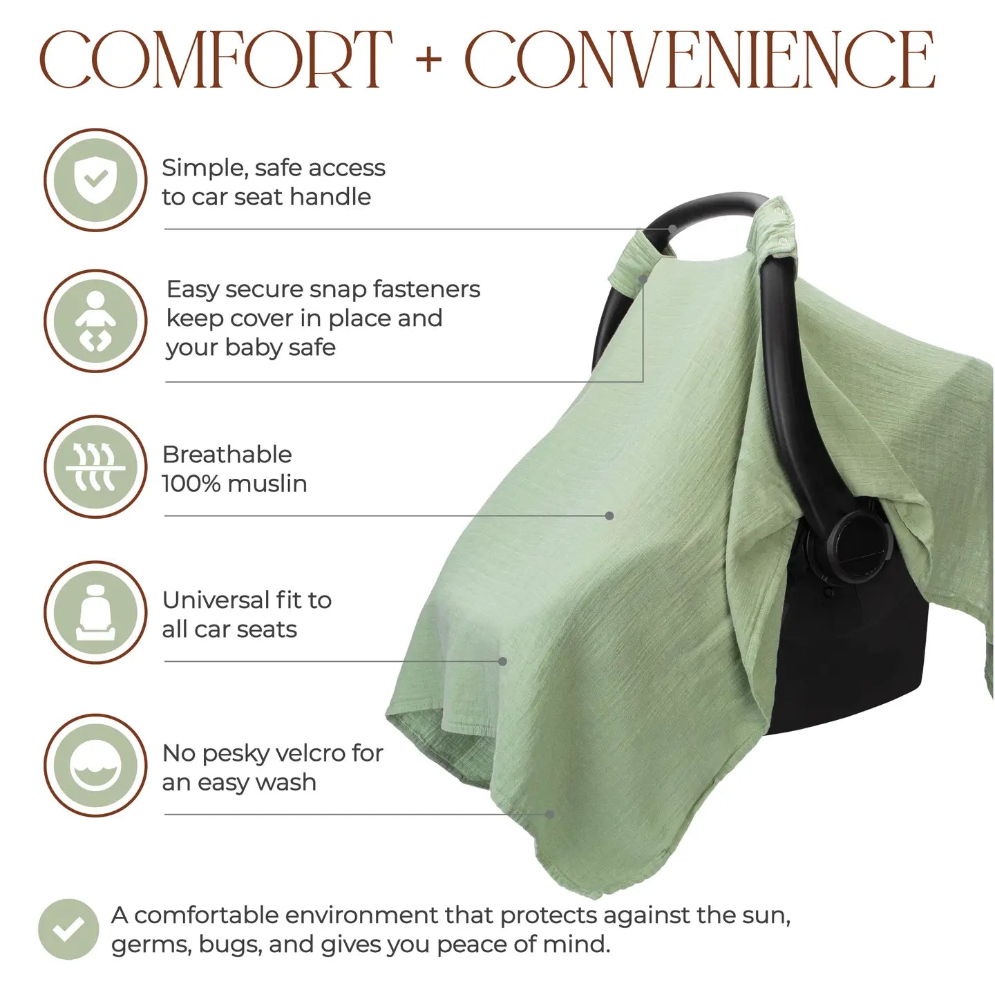 Baby Car Seat Cover | Comfy Cubs