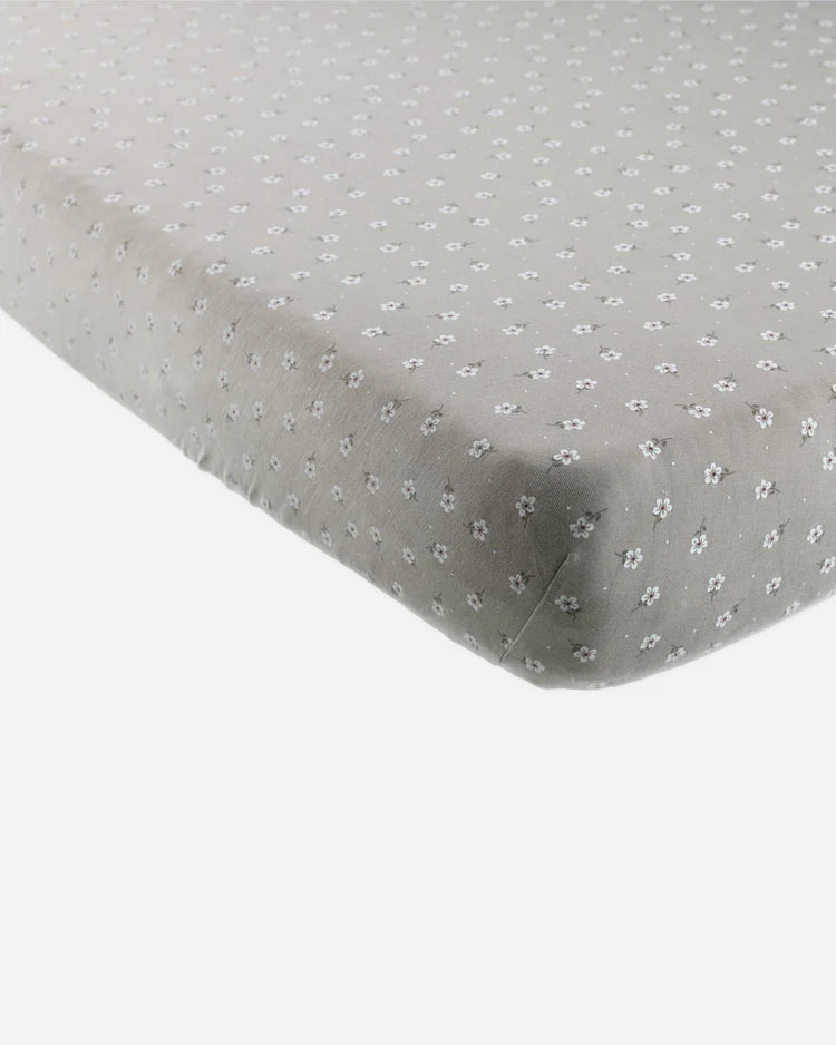 Bamboo Crib Sheet | Blue Ditsy | Quincy Mae