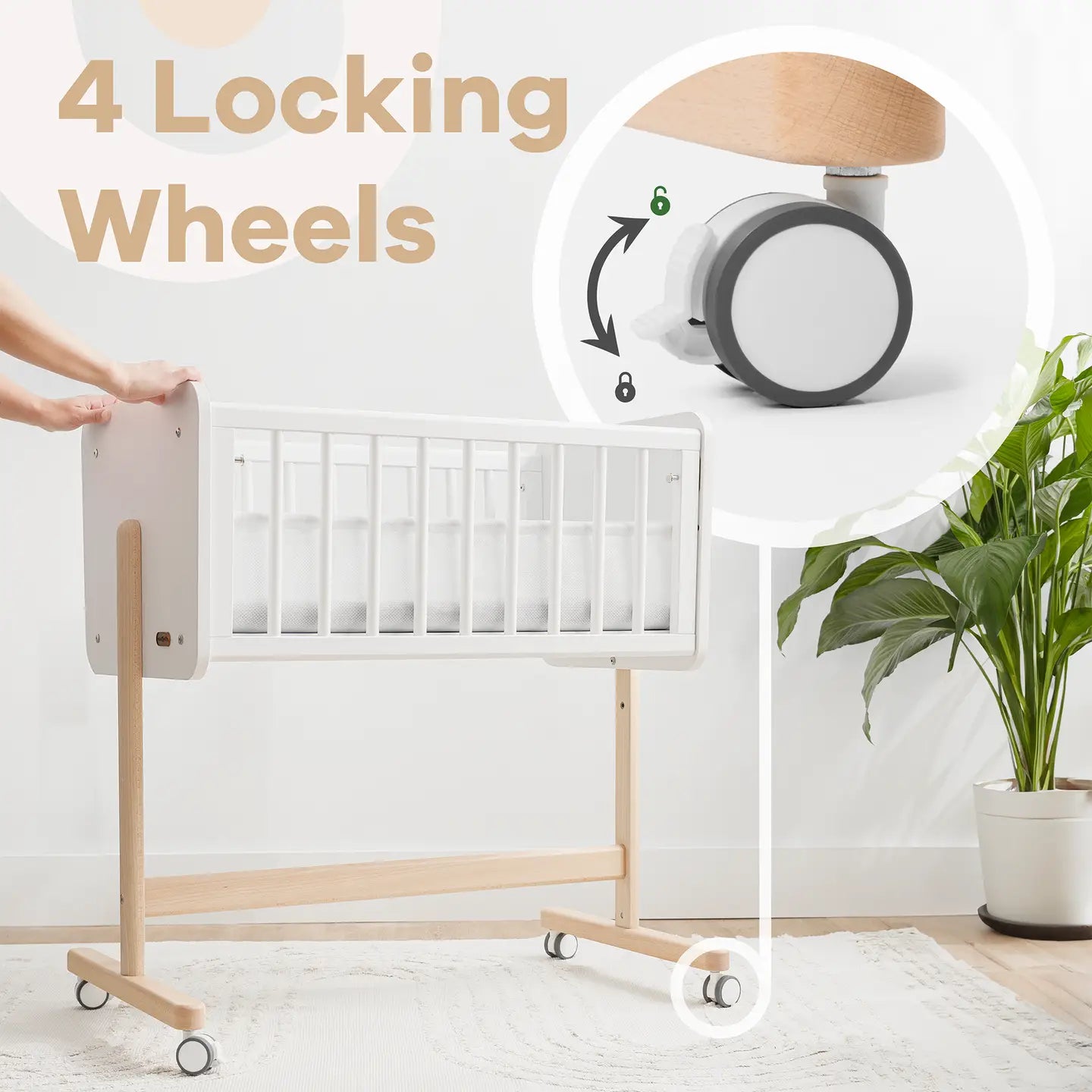 Wooden Bedside Bassinet Sleeper | Comfy Cubs