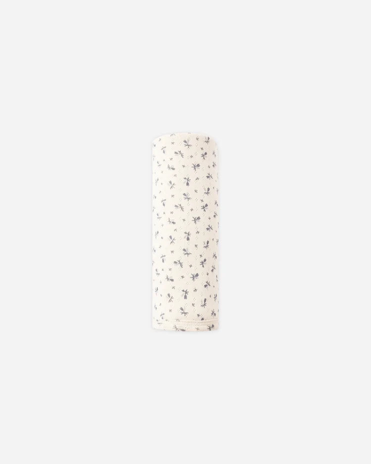 Pointelle Baby Swaddle | Blue Ditsy | Quincy Mae