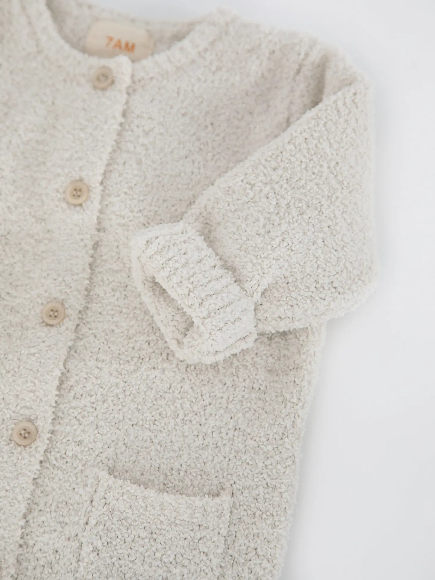 Long Sleeve Romper - Fuzzy | Ecru
