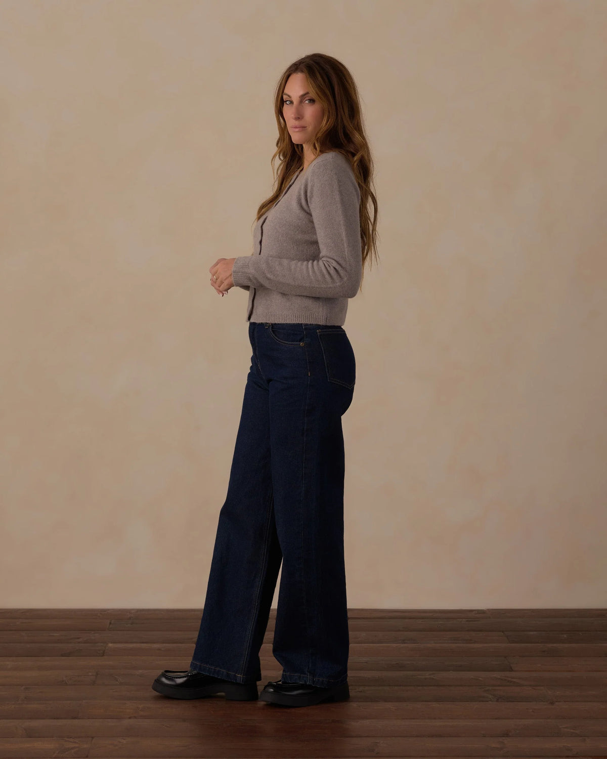 Women's Scallop Cardigan | Dusty Blue | Rylee & Cru