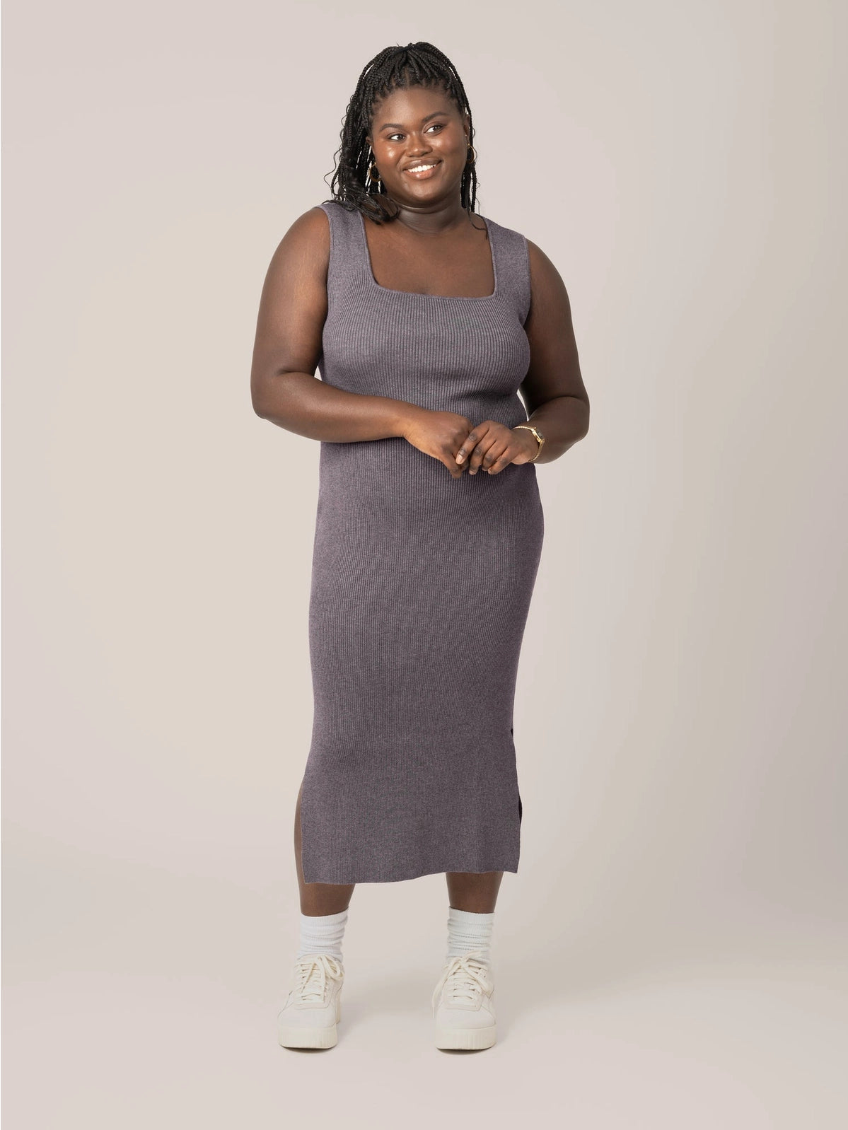 2-in-1 Maternity and Nursing Midi Dress | Kindred Bravely