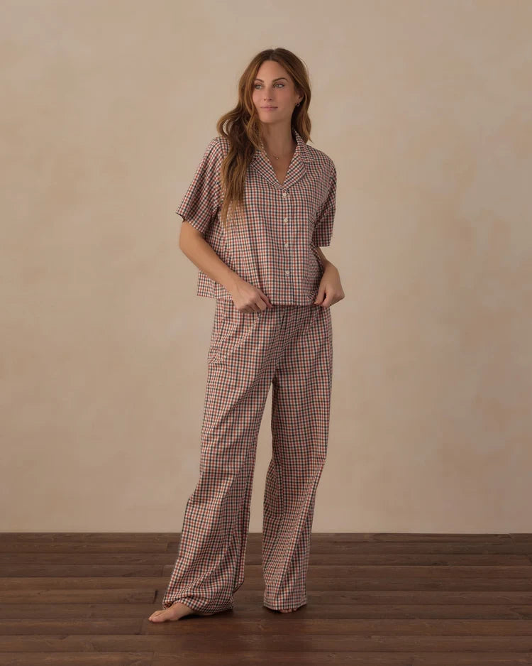 Women's Woven Pajama Set | Holiday Gingham | Rylee & Cru