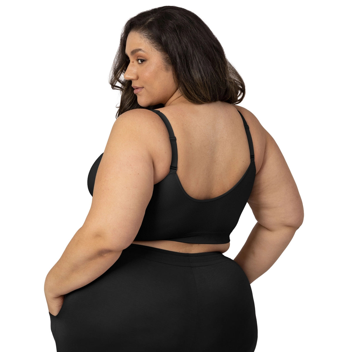 Sublime® Adjustable Crossover Nursing & Lounge Bra | Black