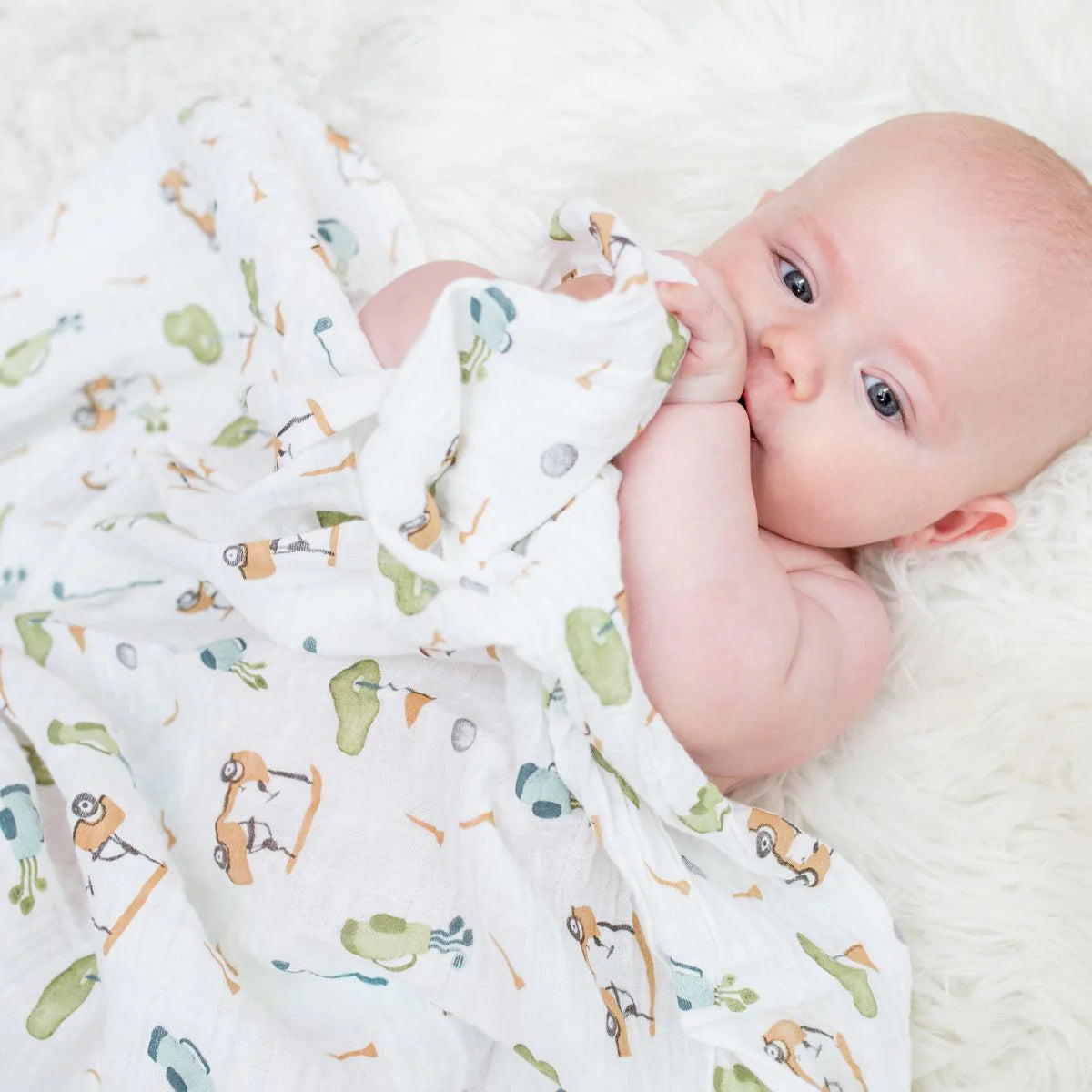 Classic Muslin Blanket XL | Golf | Lulujo