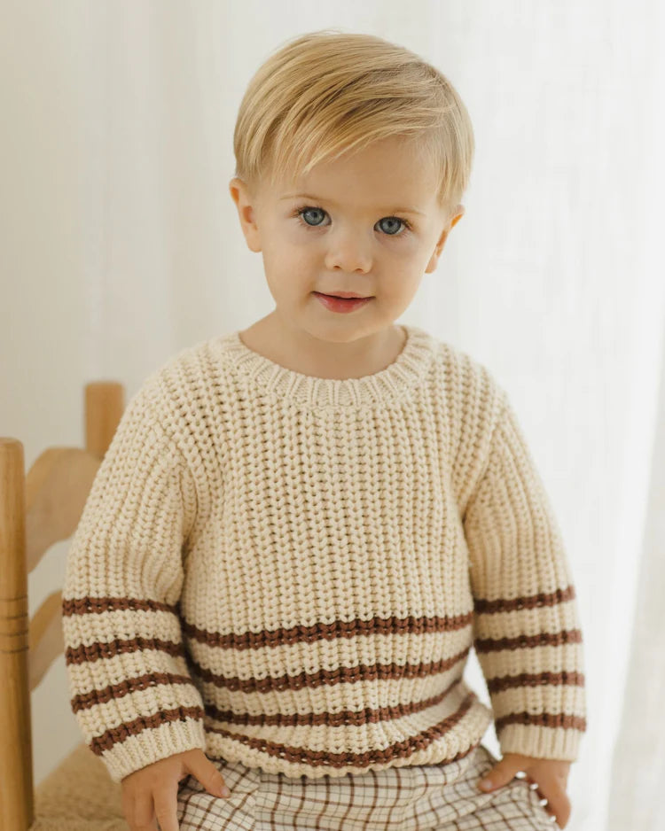 Rex Sweater | Cranberry Stripe | Quincy Mae