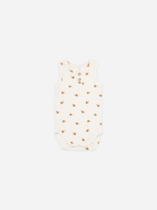 Sleeveless Henley Bodysuit | Quincy Mae | Snails