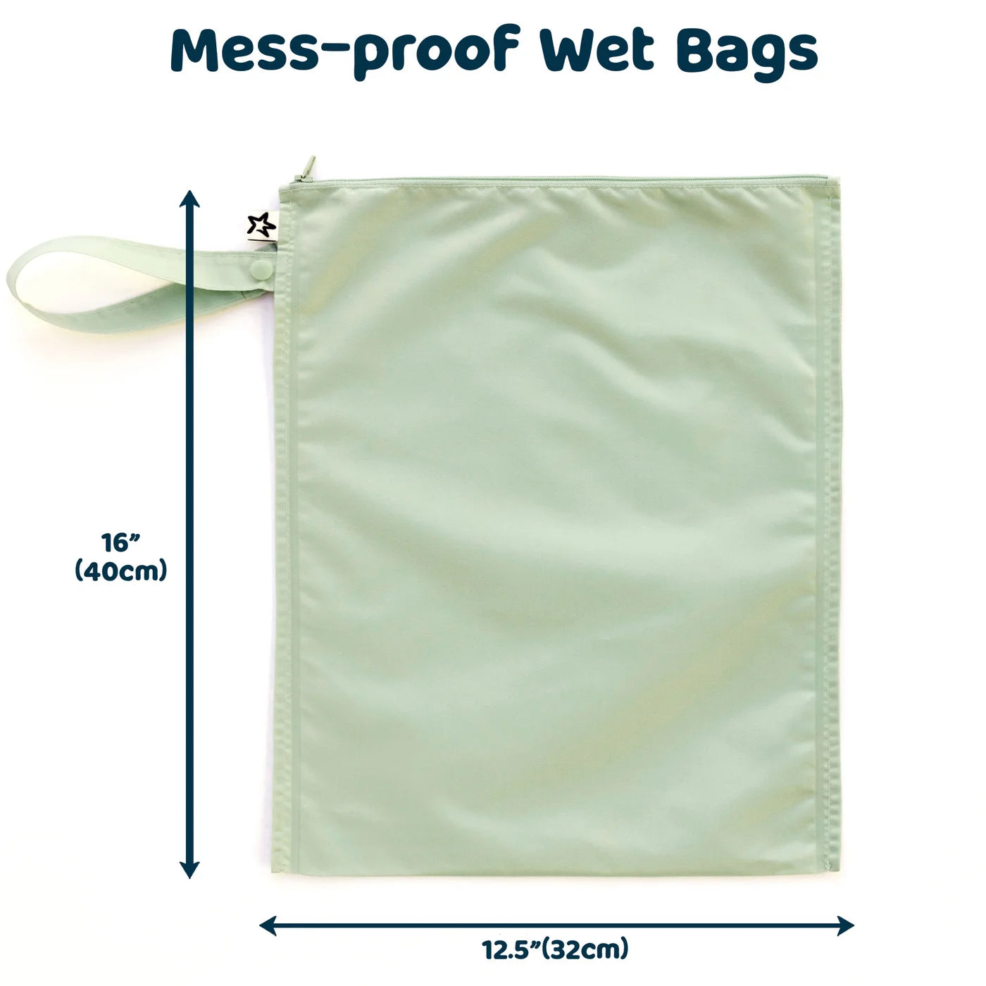Mess-proof Wet Bags, 2 Pack - Black, Sage Checkers