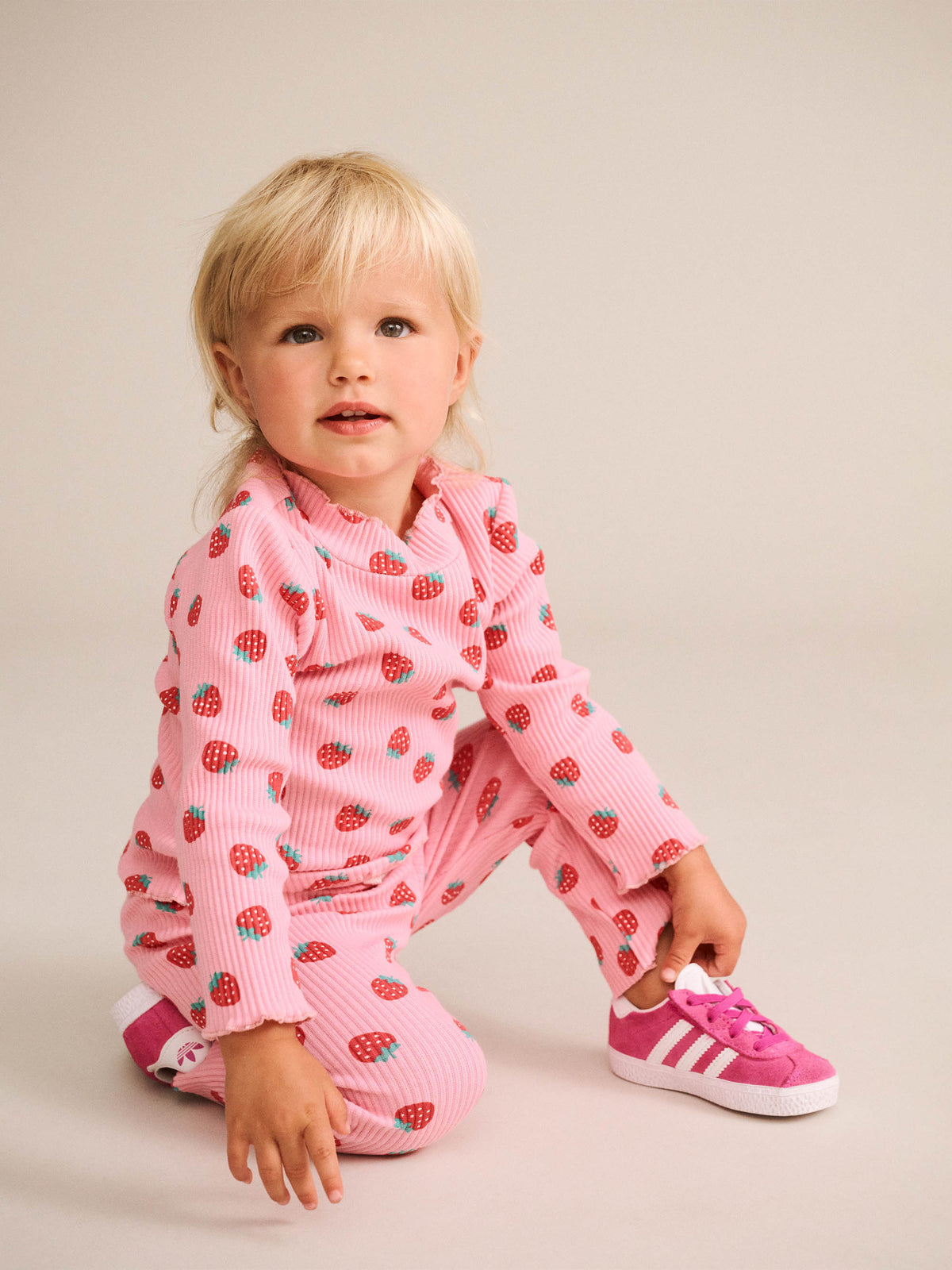 Ribbed Legging | Strawberry | Hux Baby