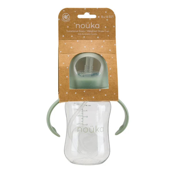 Transitional Sippy/Weighted Straw Cup | noüka | Moss