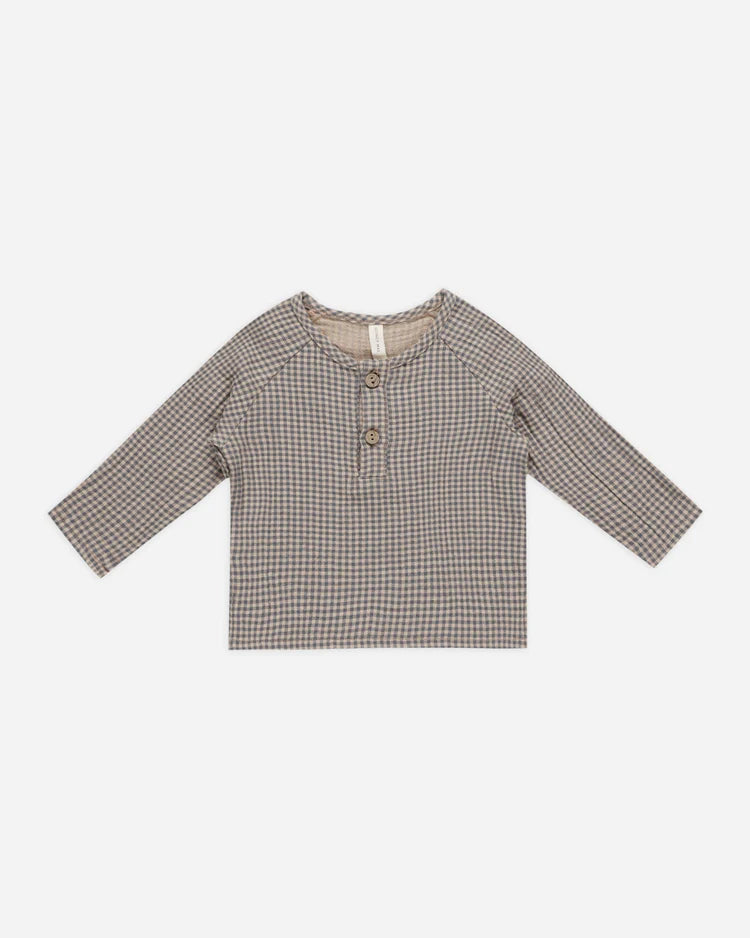 Zion Shirt | Indigo Gingham | Quincy Mae