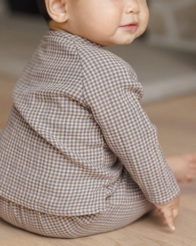 Zion Shirt | Indigo Gingham | Quincy Mae