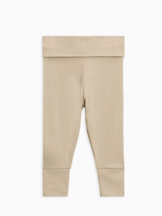 Ribbed Foldover Joggers | Clay