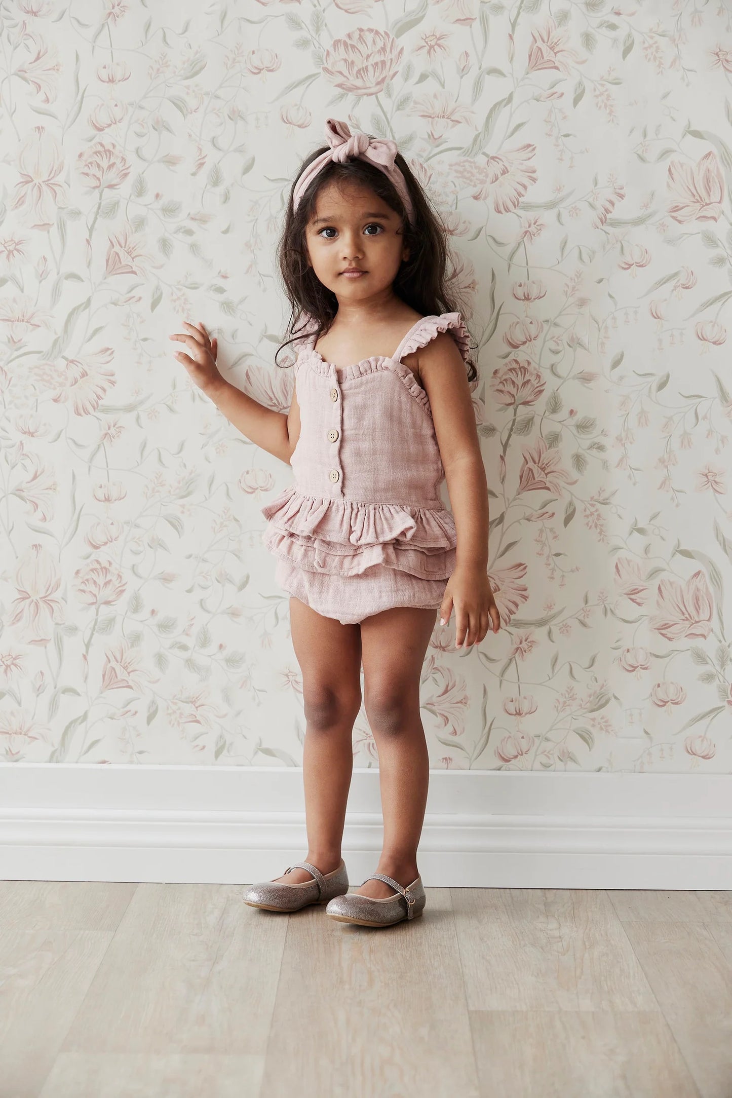 Organic Cotton Muslin Gemima Top - Mauve Shadow
