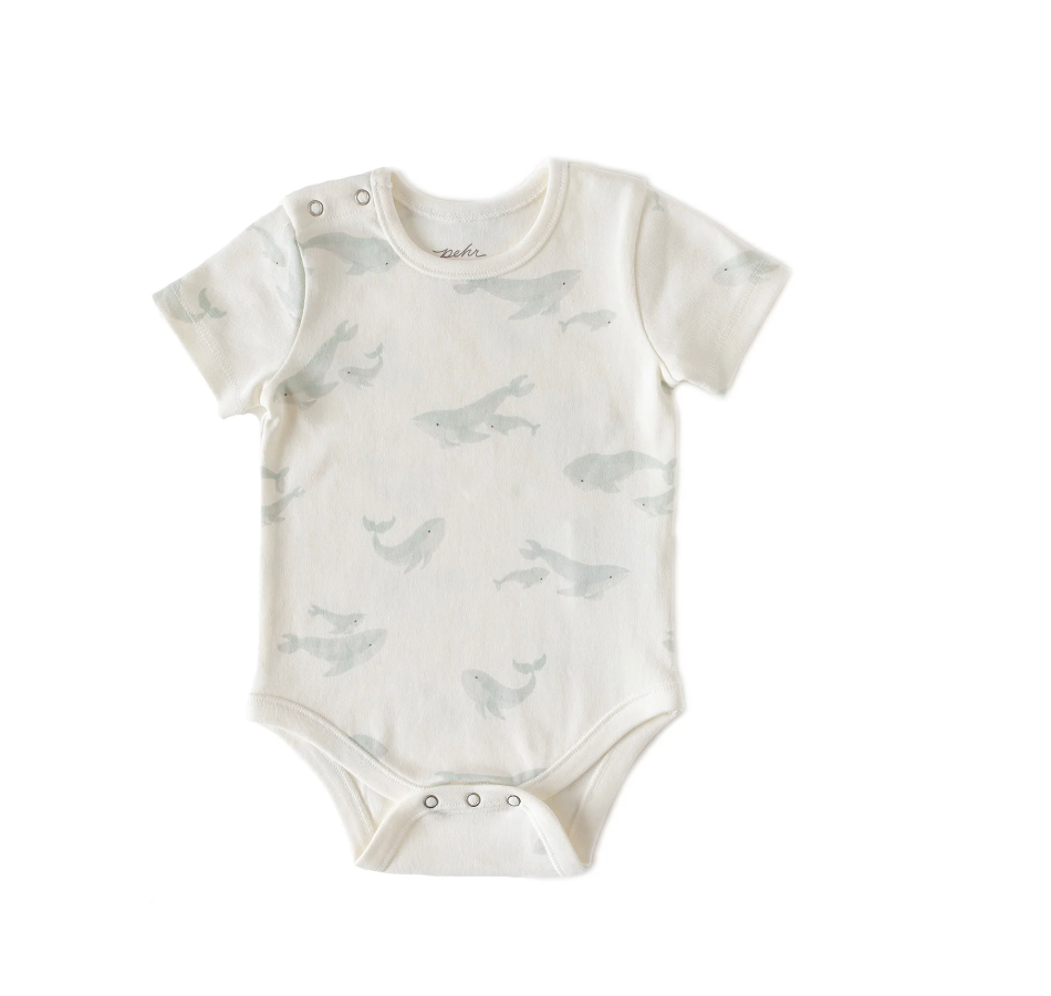 Short Sleeve One-Piece | Pehr | Follow Me Whale