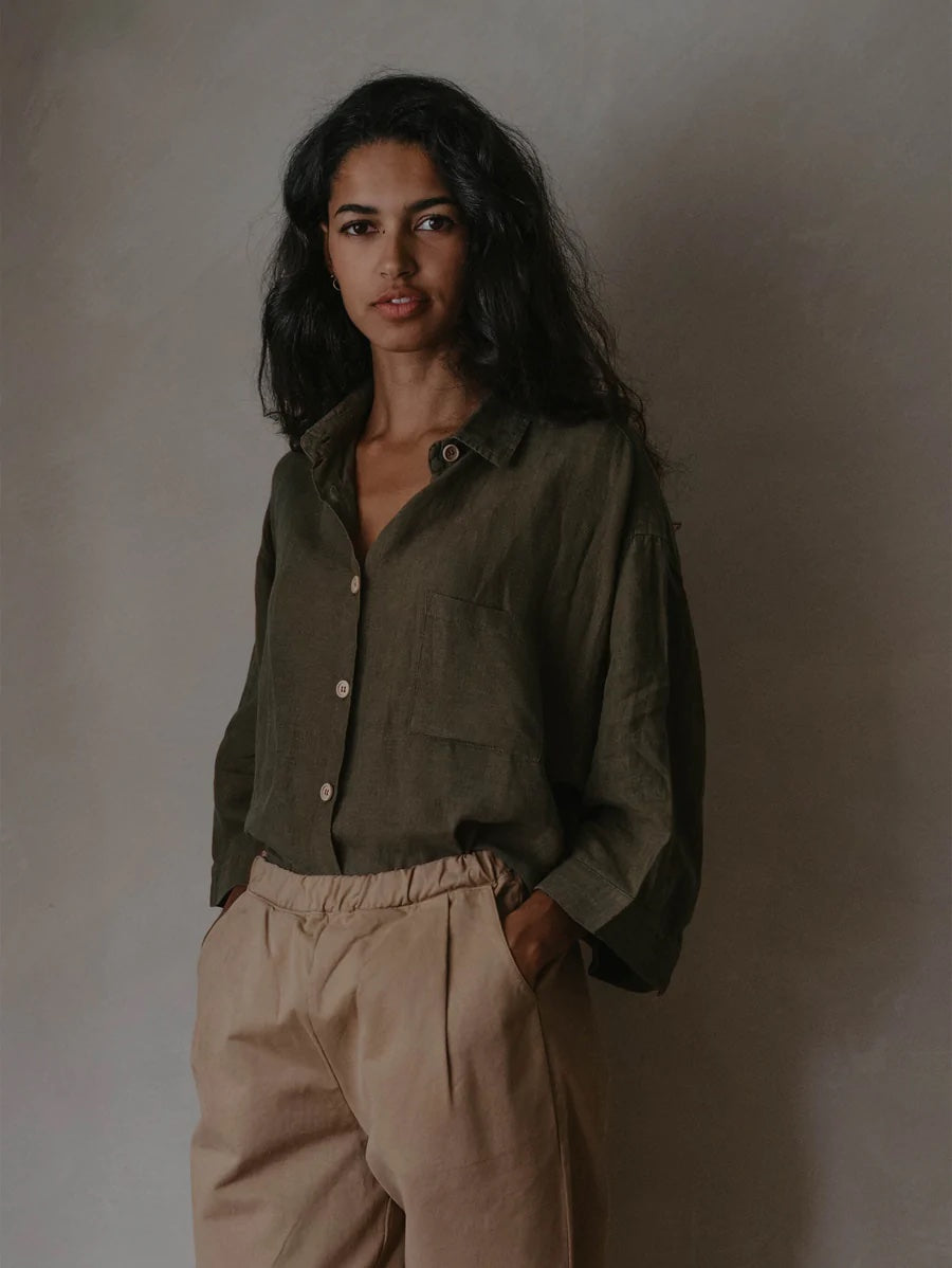 The Linen Shirt | Olive