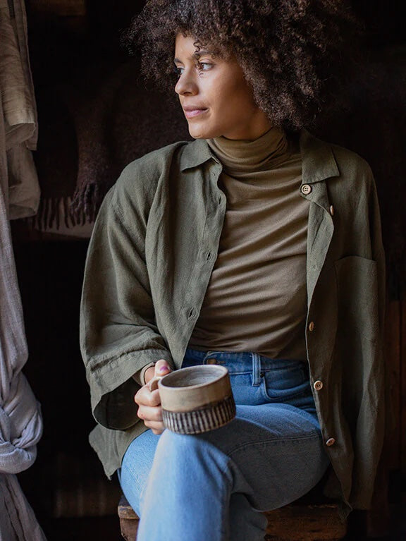 The Linen Shirt | Olive