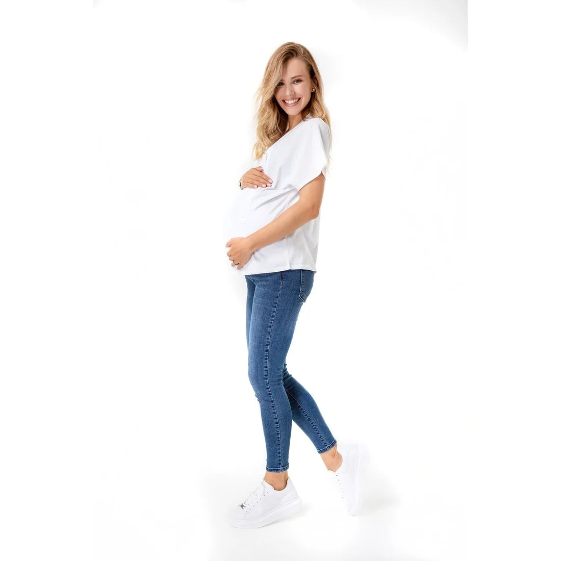 Zip Up Top for Pregnancy, Nursing & Beyond | White
