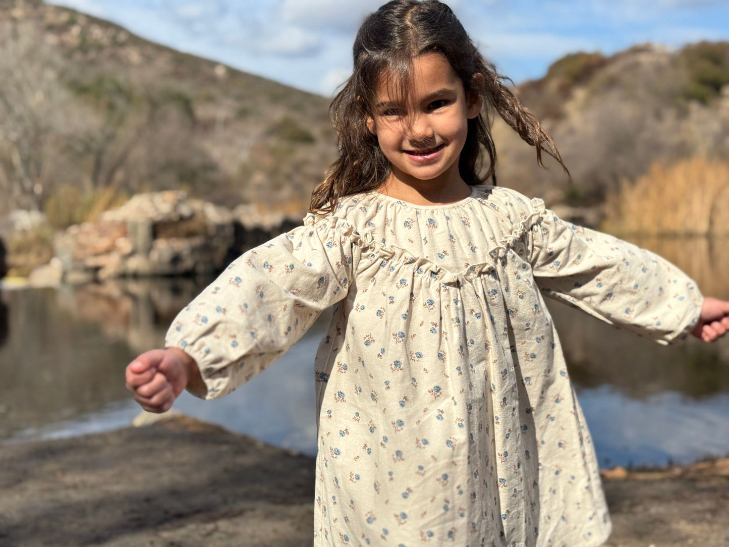 June Dress | Oatmeal Floral | Vignette