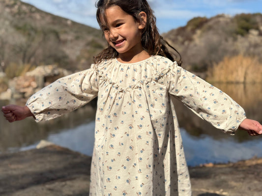 June Dress | Oatmeal Floral | Vignette