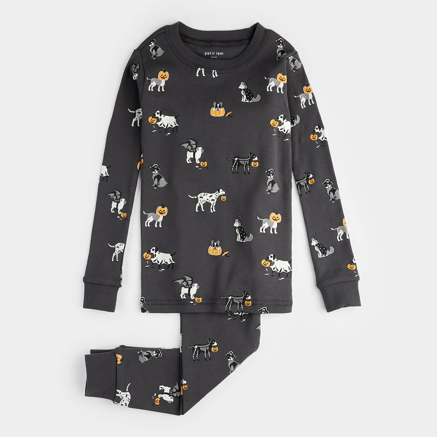 Howl-oween Print on Asphalt PJ Set | Petit Lem