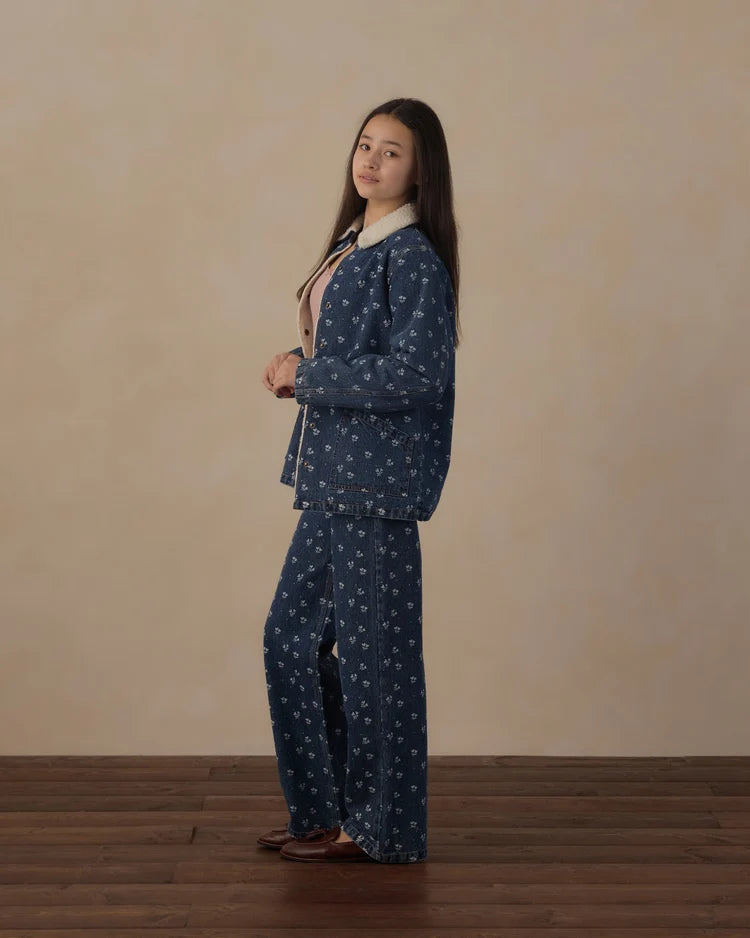 Teen Long Chore Coat | Heart Ditsy | Rylee & Cru