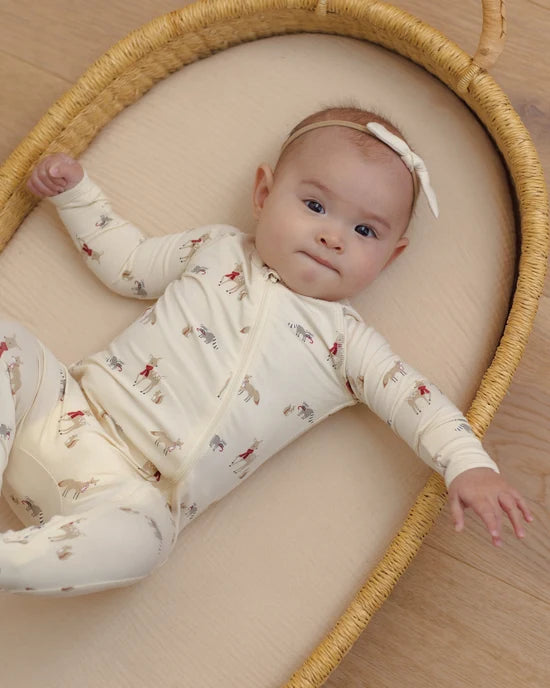 Bamboo Zip Footie | Forest Friends | Quincy Mae
