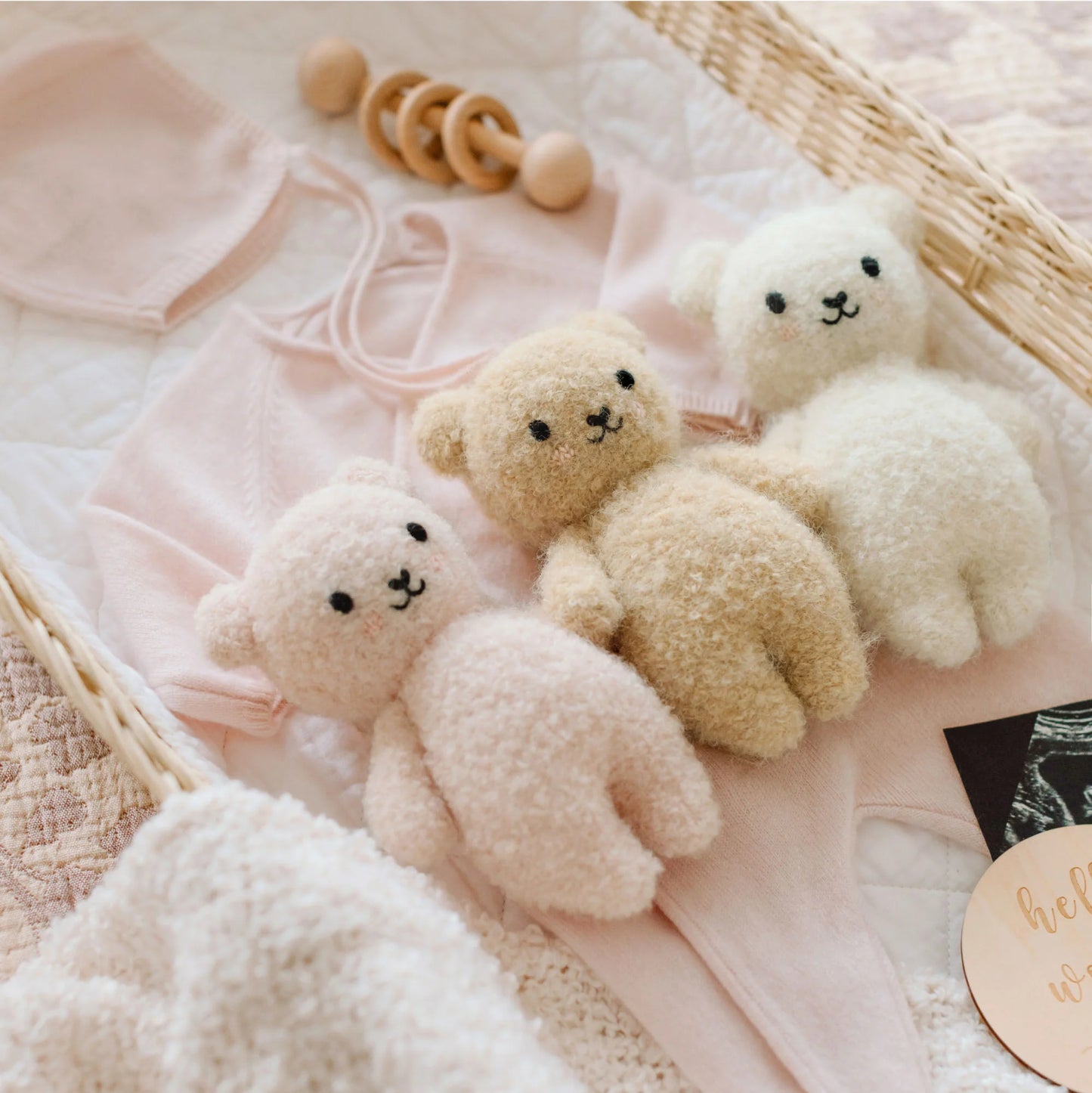 Baby bouclé bear (Ivory) | Cuddle + Kind